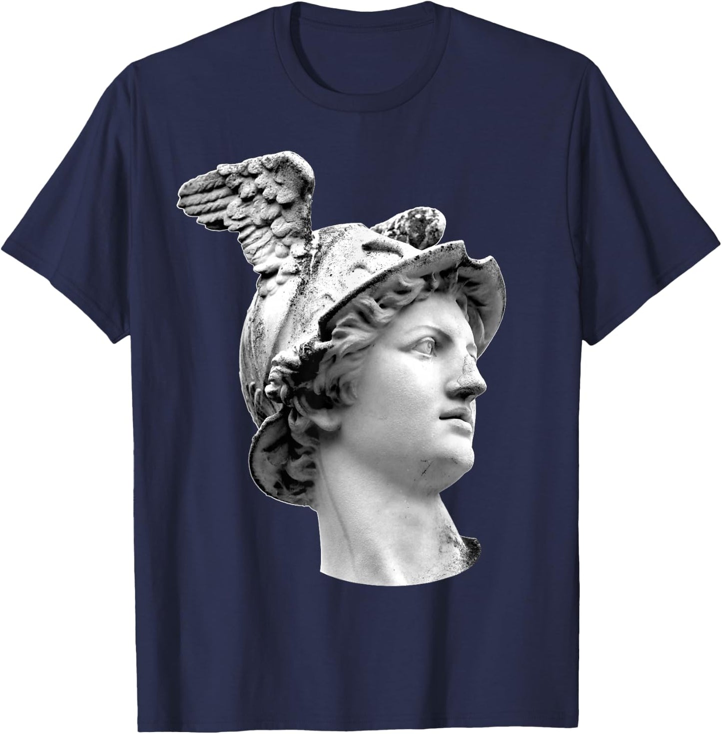 Hermes Mercury Statue Mythology Ancient Greek God T-Shirt - T-Shirt | Navy