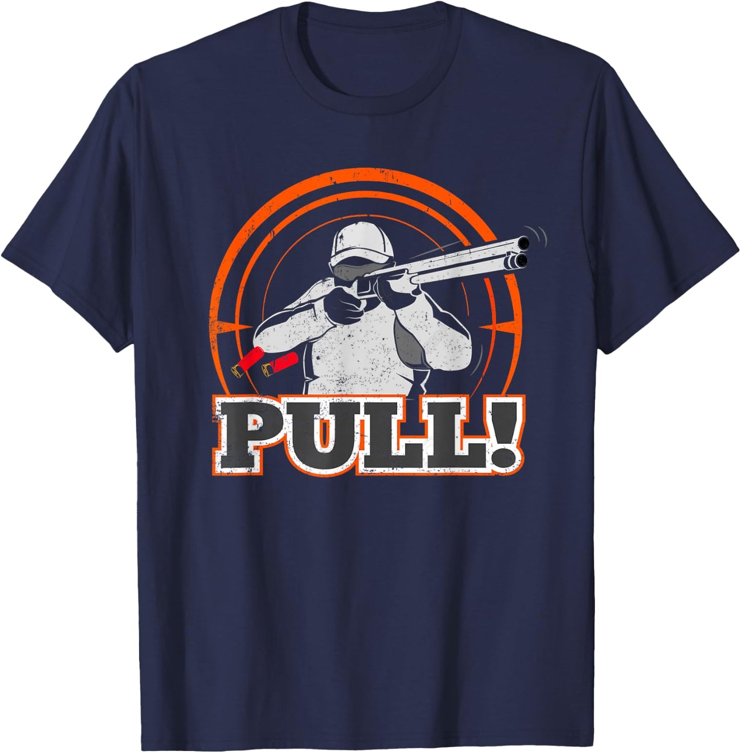 Pull Clay Skeet Shooting T Shirt Trap Shotgun Target Gift T-Shirt - T-Shirt | Navy