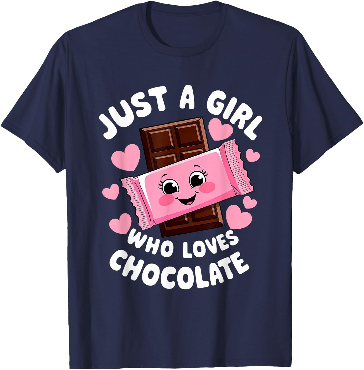 Just a Girl Who Loves Chocolate Cute Humor T-Shirt - T-Shirt | Navy