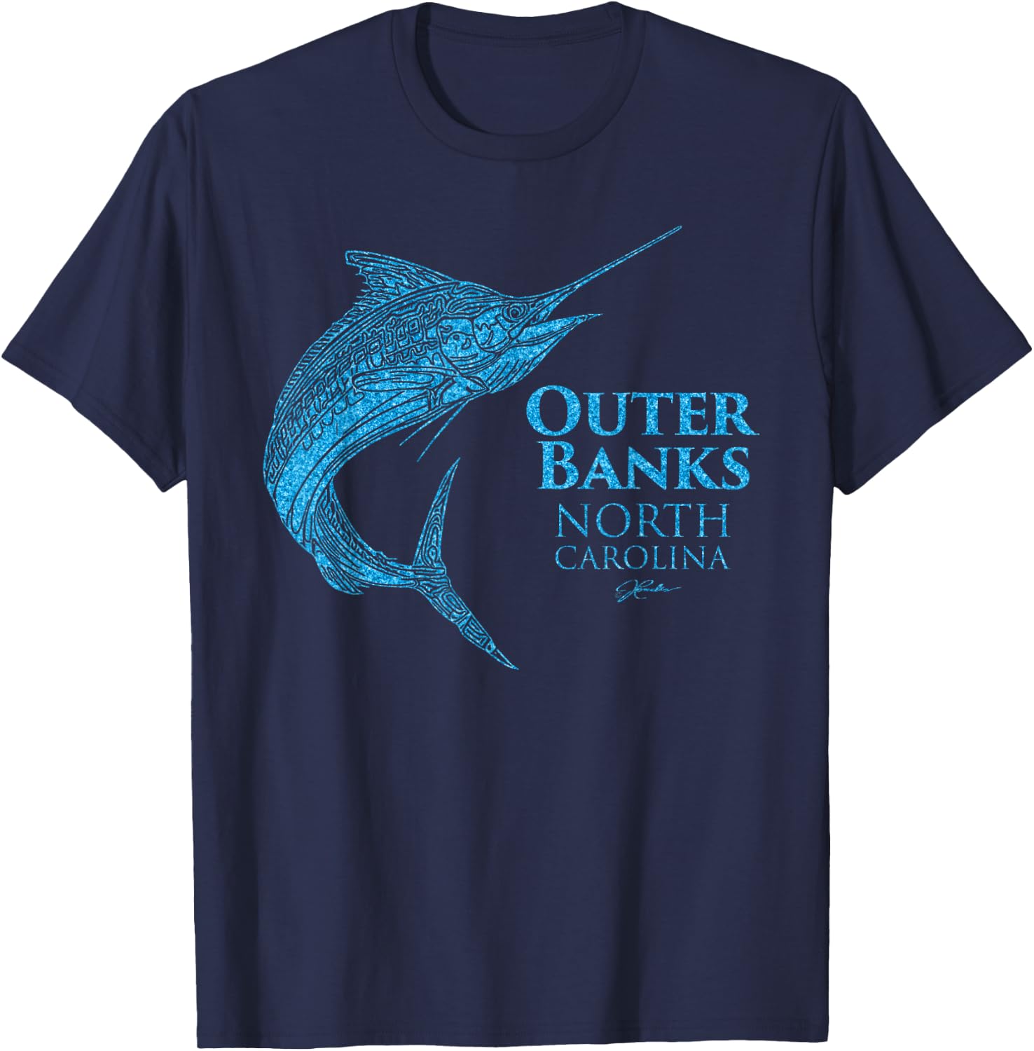 JCombs: Outer Banks, North Carolina, Marlin Fish T-Shirt - T-Shirt | Navy