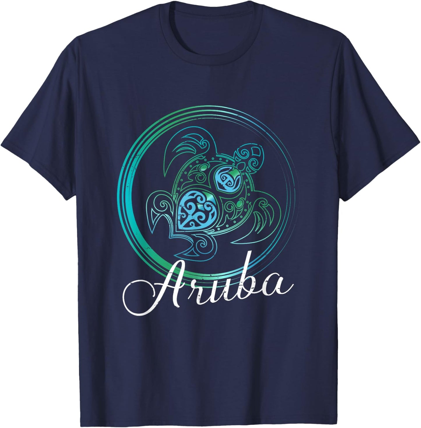 Aruba Tribal Turtle Souvenir Gift T-Shirt - T-Shirt | Navy