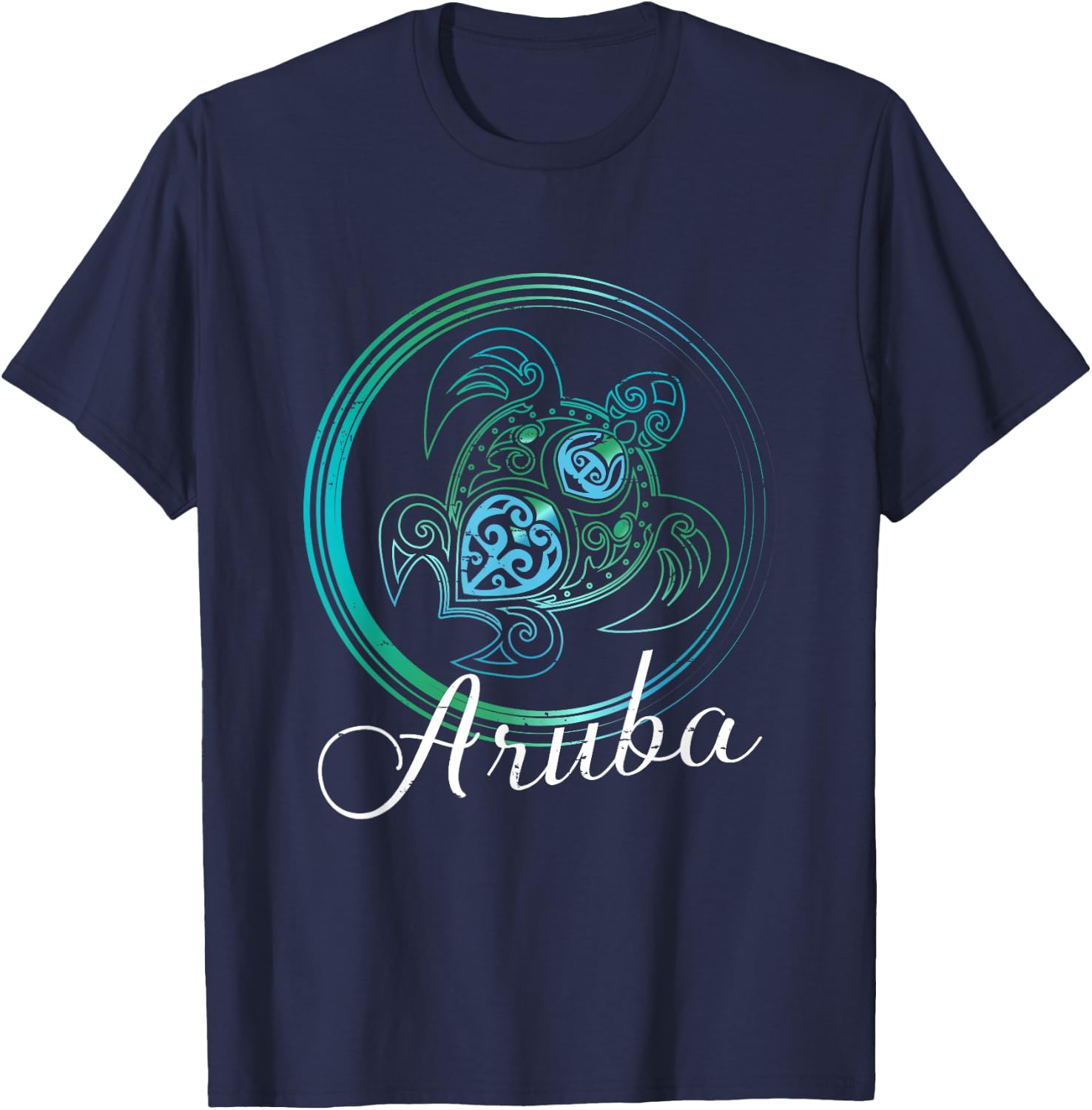 Aruba Tribal Turtle Souvenir Gift T-Shirt - T-Shirt | Navy