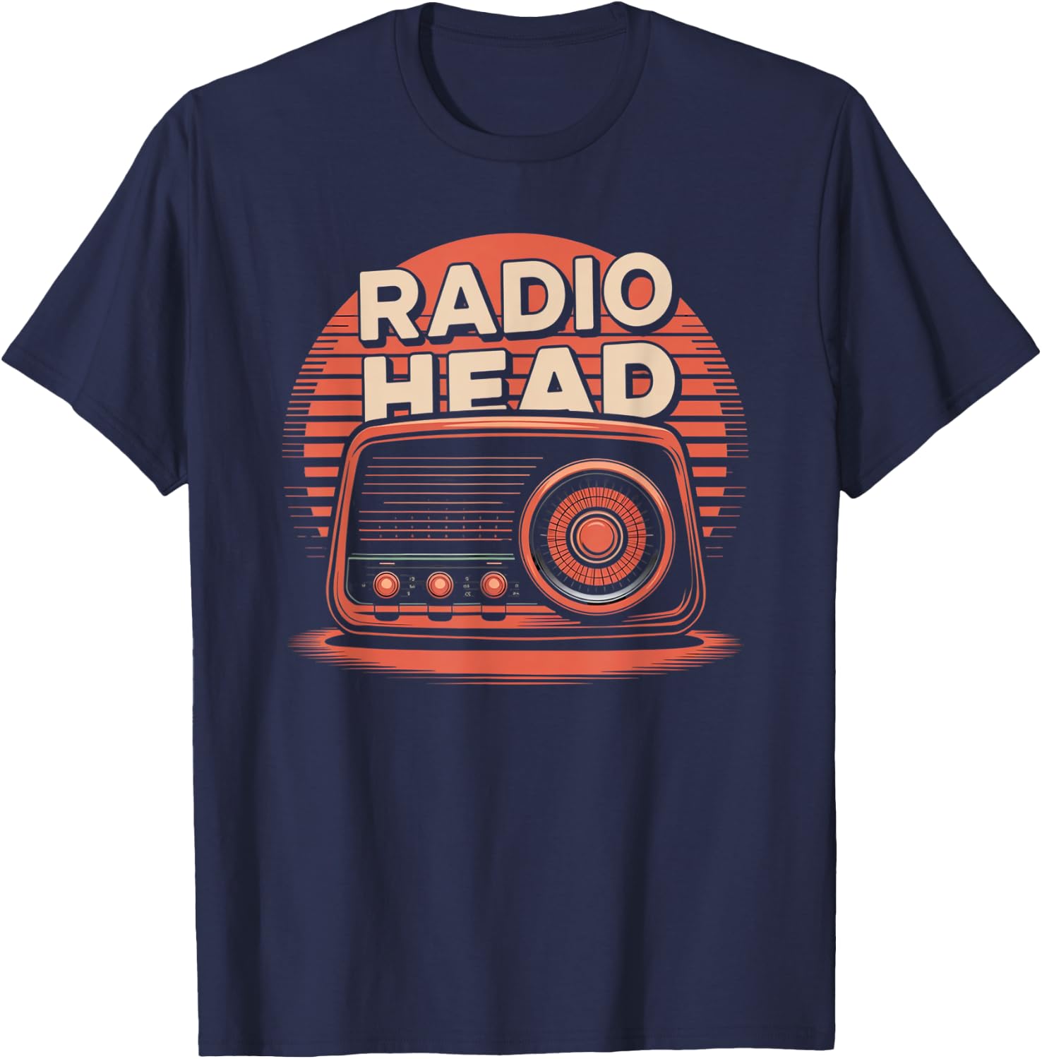 Retro Vintage Radio Head T-Shirt - T-Shirt | Navy
