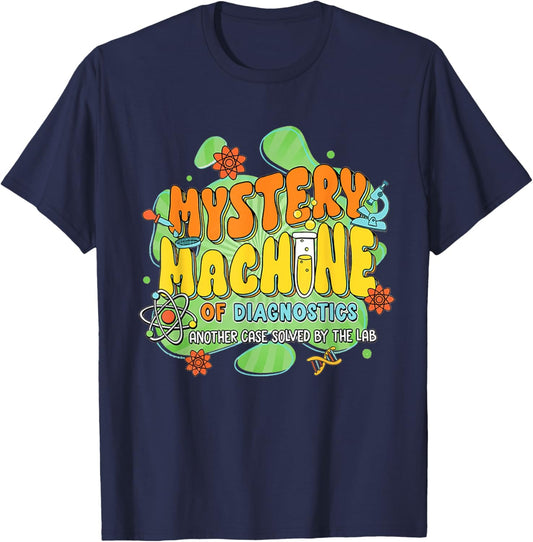Mystery Machine of Diagnostics Lab Week 2025 Med Lab Tech T-Shirt - T-Shirt | Navy