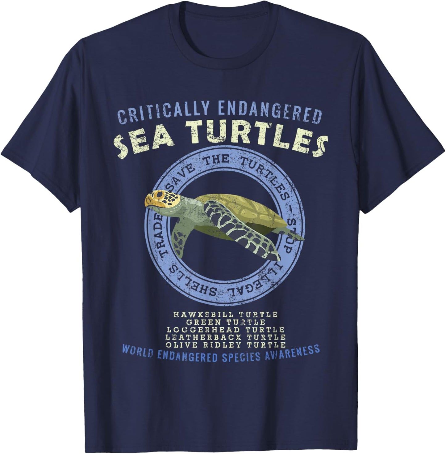 Save The Sea Turtles T-Shirt - T-Shirt | Navy