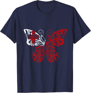 Tonga Flag Butterfly Tongan Pride Tongan Roots Tongan Flag T-Shirt - T-Shirt | Navy