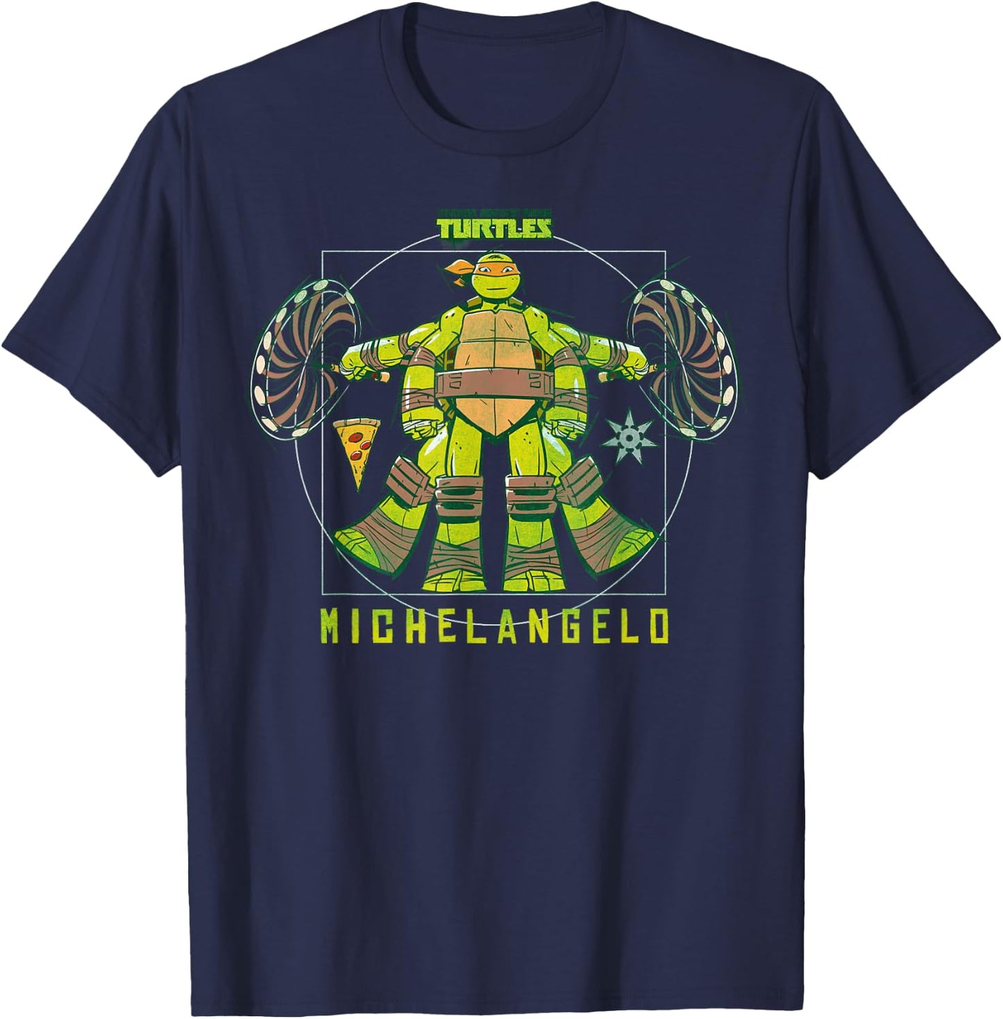 Teenage Mutant Ninja Turtles Michelangelo Anthropometry T-Shirt - T-Shirt | Navy