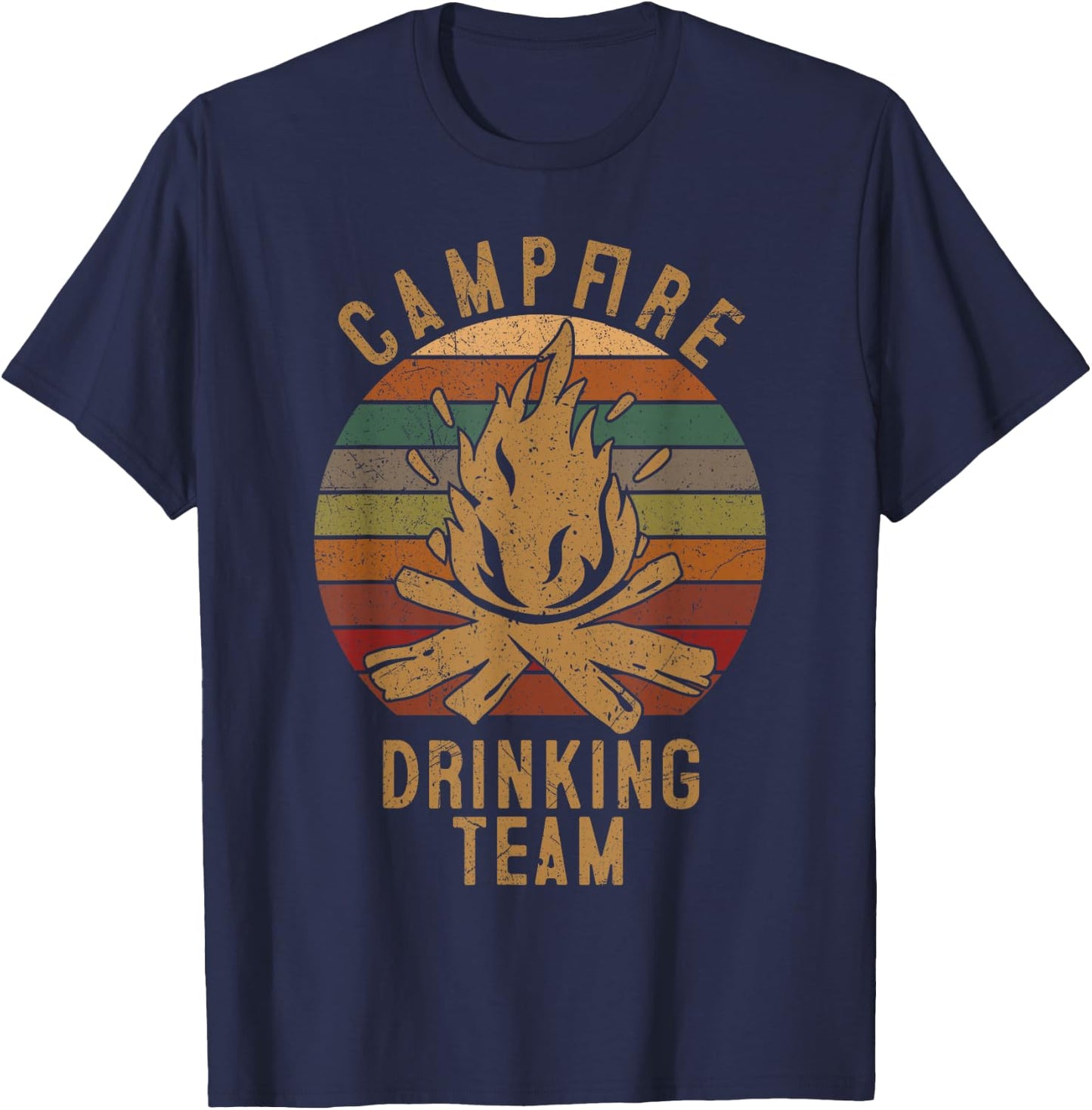 Campfire Drinking Team Camping Lovers Gifts Camper T-Shirt - T-Shirt | Navy
