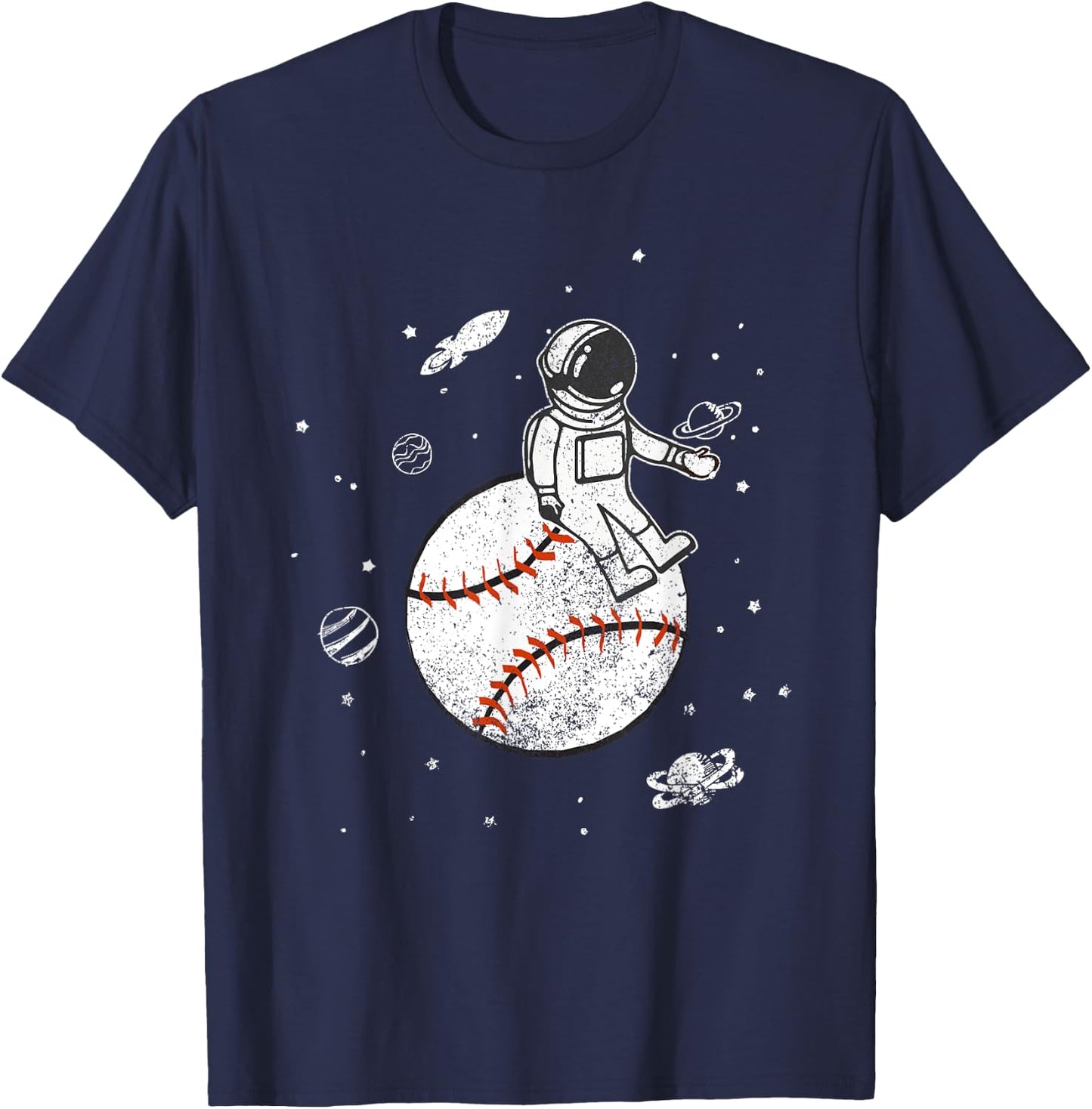 My Game Is Out Of This World! Baseball Spaceman T-Shirt - T-Shirt | Navy