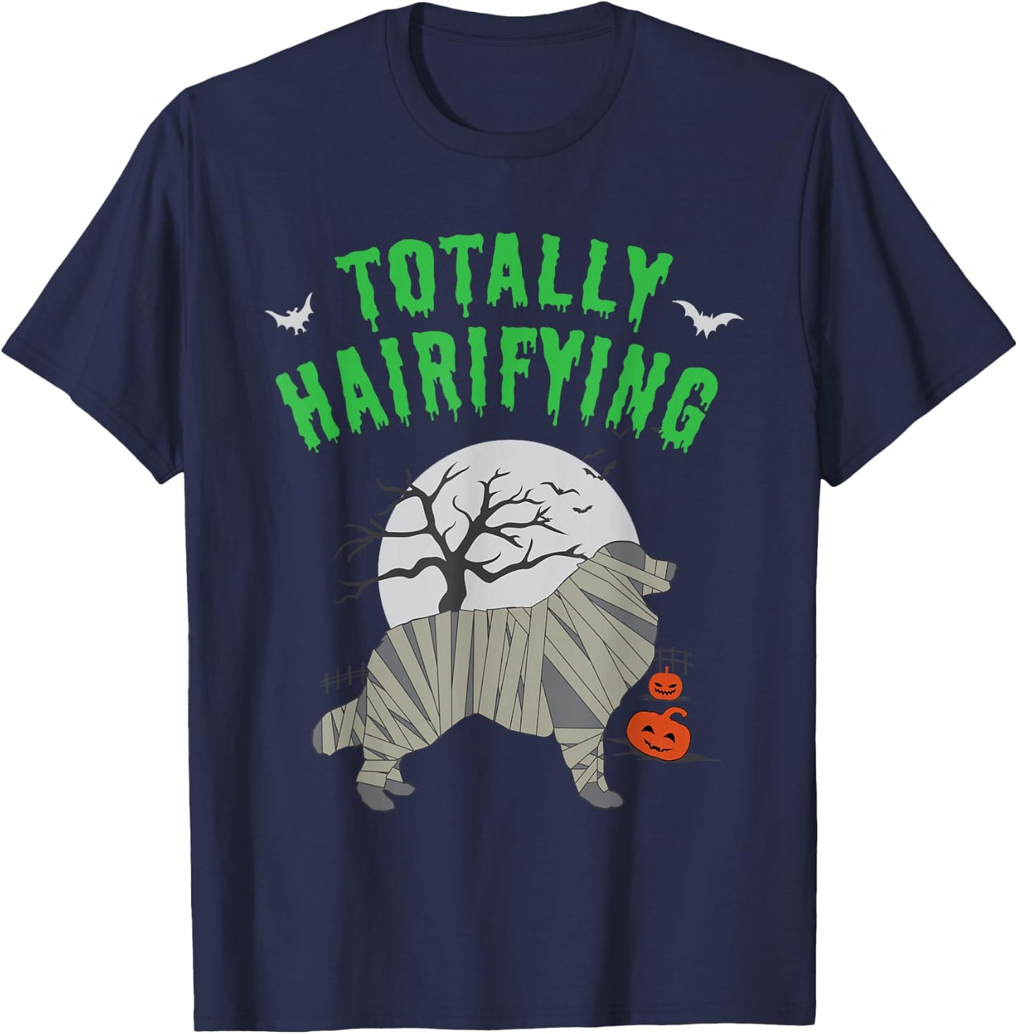 Great Pyrenees Hairifying Halloween T-Shirt - T-Shirt | Navy