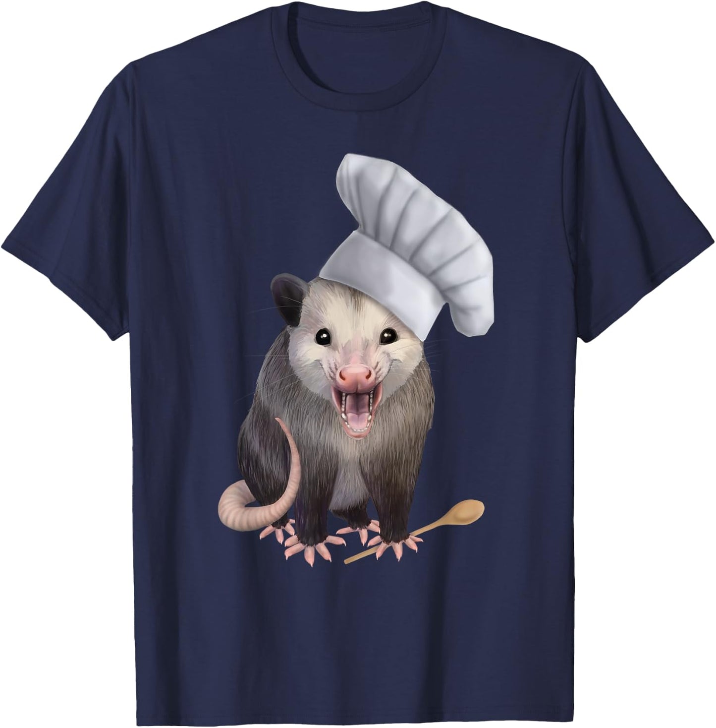 Chef Opossum - cute possum in a chefs hat T-Shirt - T-Shirt | Navy