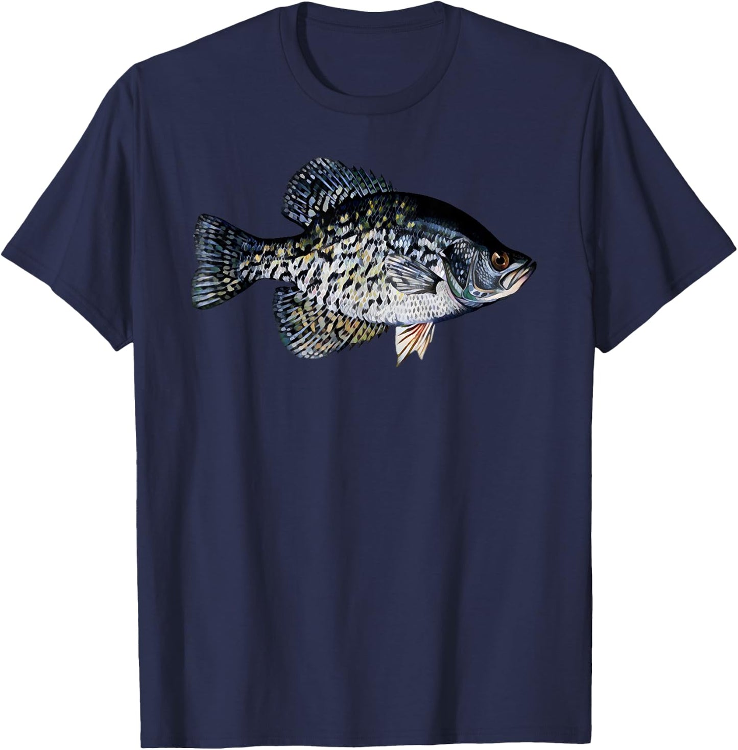 Black Crappie Fish Shirt, Lucky Crappie Fishing Gift T-Shirt - T-Shirt | Navy