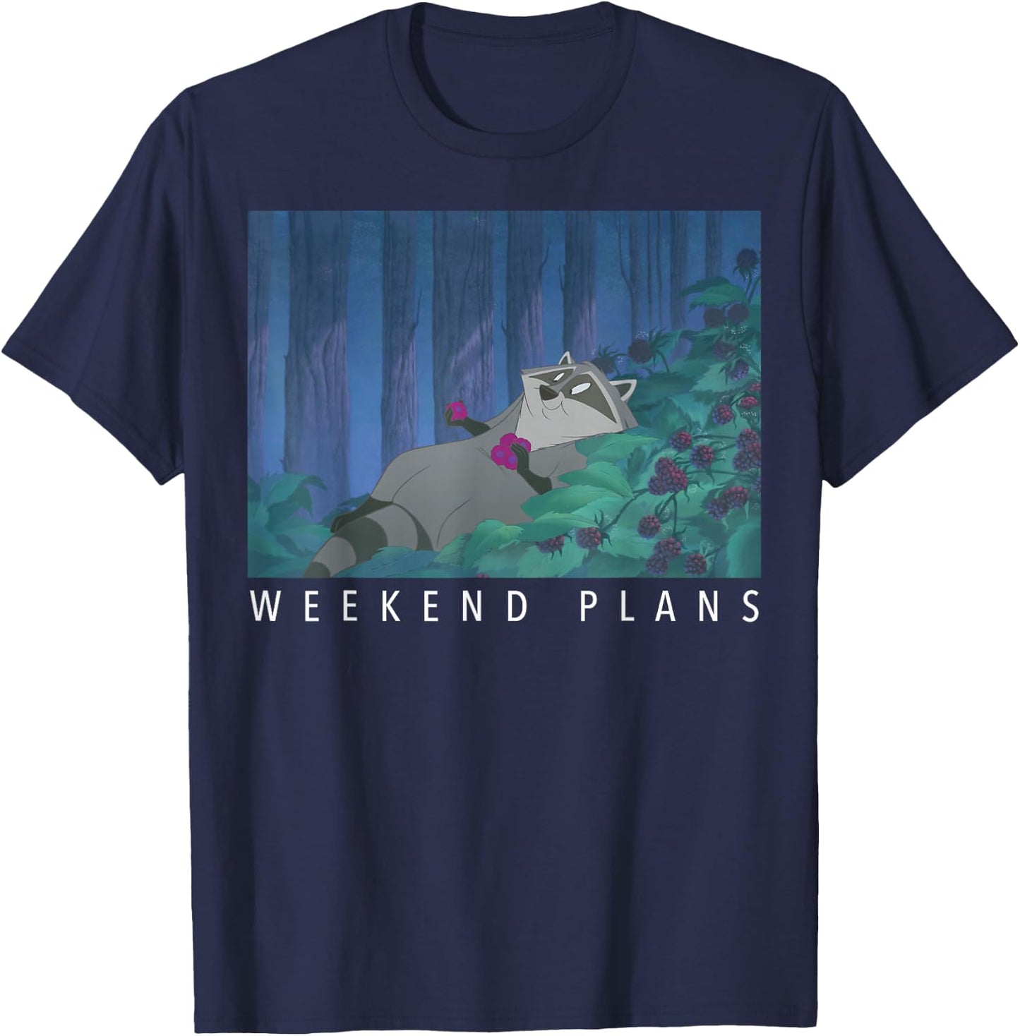 Disney Pocahontas Meeko Weekend Plans T-Shirt - T-Shirt | Navy