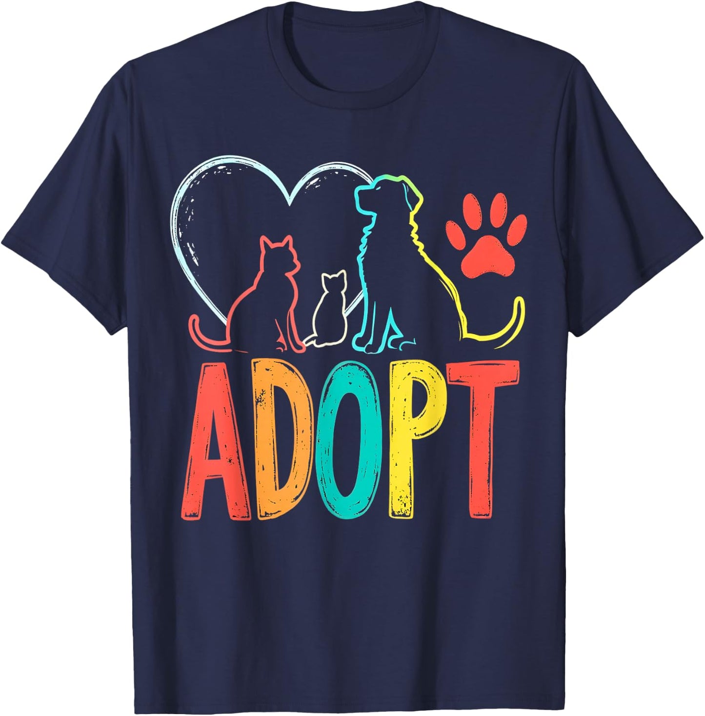 Adopt Animal Rescue T-Shirt - T-Shirt | Navy