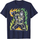 Skeleton Firefighting Lovers Spooky Halloween Firefighter T-Shirt - T-Shirt | Navy