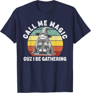 Call Me Magic Cuz I Be Gathering Frog Money Business Vintage T-Shirt - T-Shirt | Navy