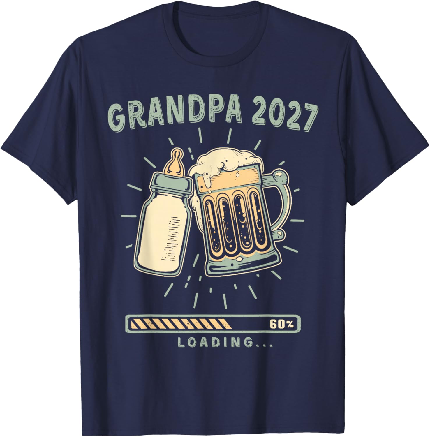 Soon to Be Grandpa 2027 Baby Reveal Going to Be A Grandpa T-Shirt - T-Shirt | Navy