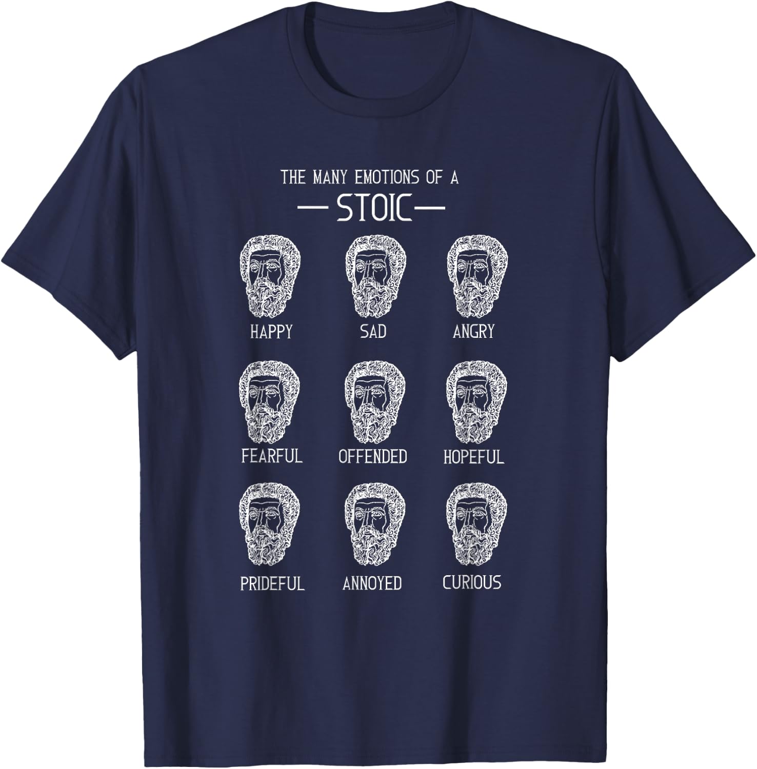 Funny Stoic and Stoicism emotion guide Gift T-Shirt - T-Shirt | Navy