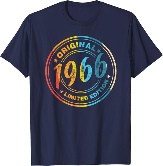 60th Birthday Retro Vintage 1966 Men Women T-Shirt - T-Shirt | Navy