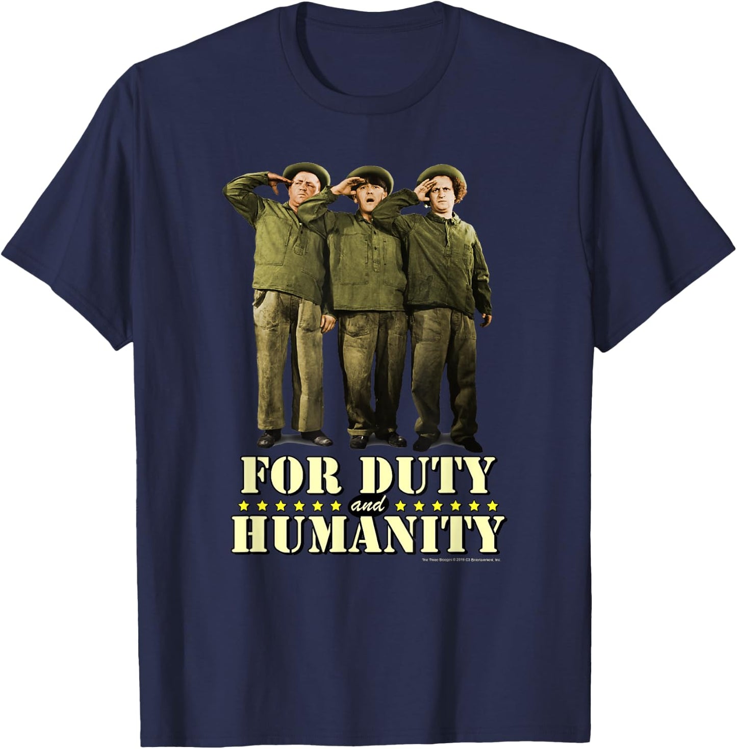 TTS- The Three Stooges For Duty And Humanity T-Shirt - T-Shirt | Navy