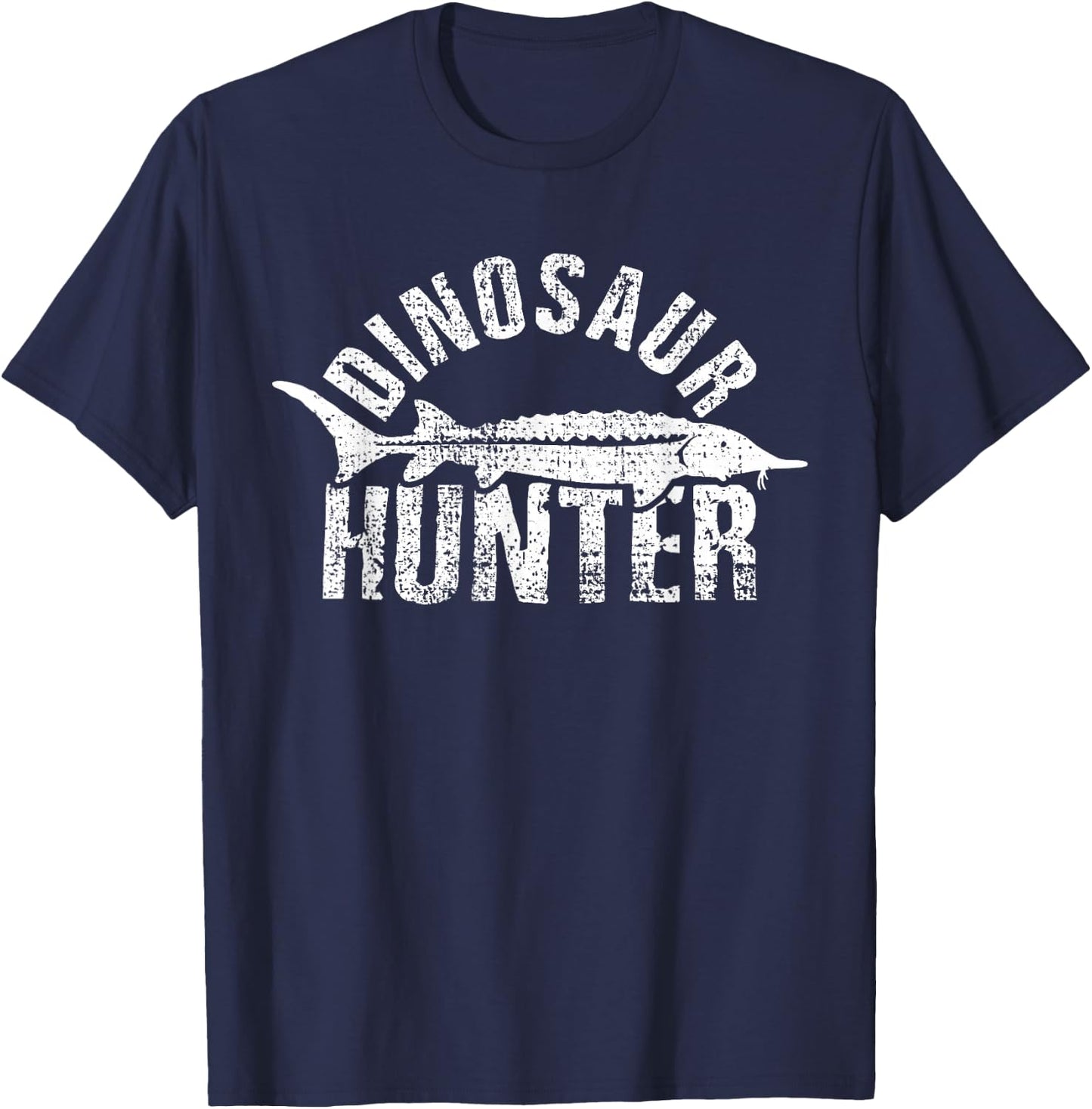 Sturgeon Fishing Angler Dinosaurs Gift T-Shirt - T-Shirt | Navy