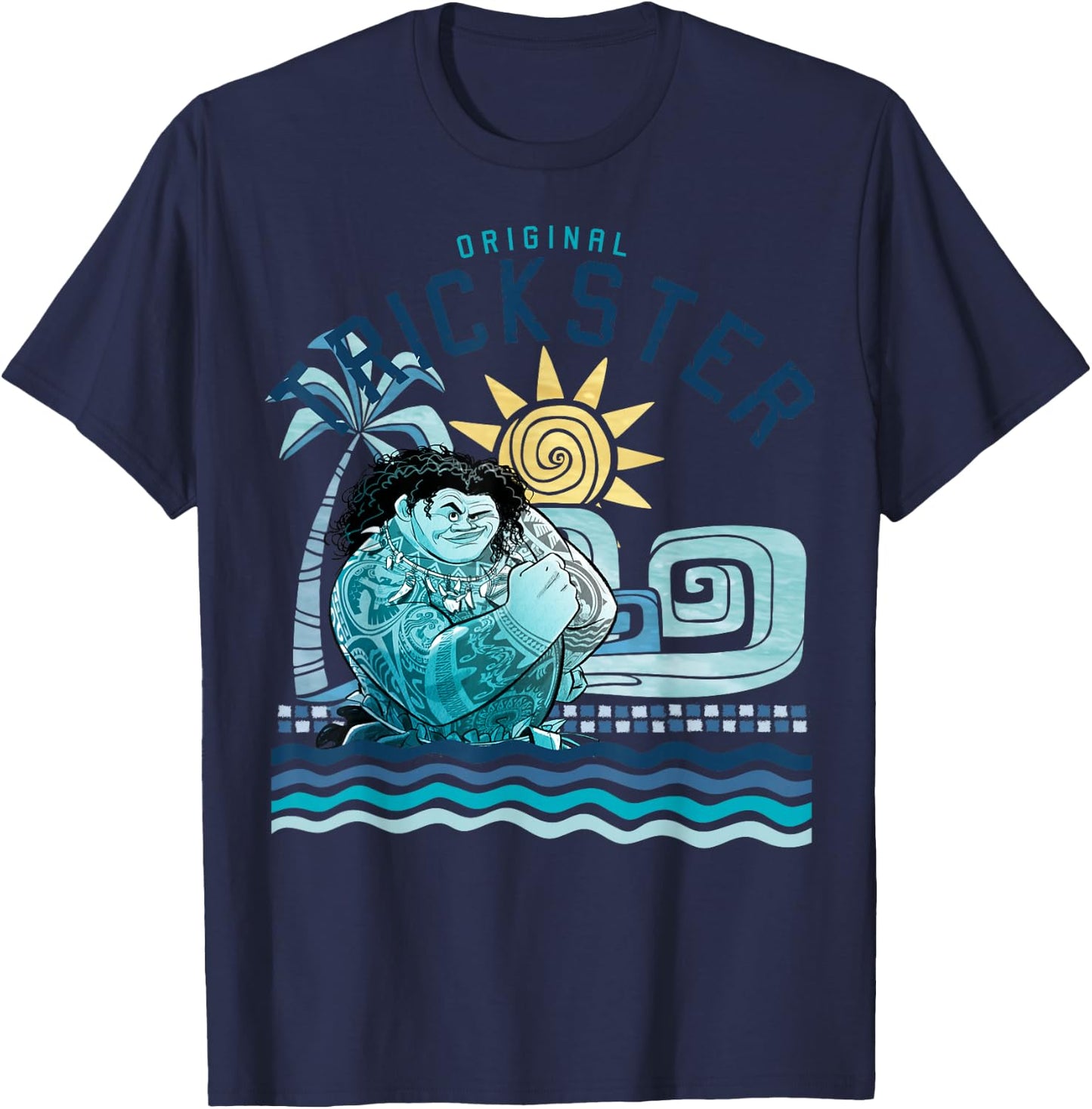 Disney Moana Maui Original Trickster Sunset C1 T-Shirt - T-Shirt | Navy