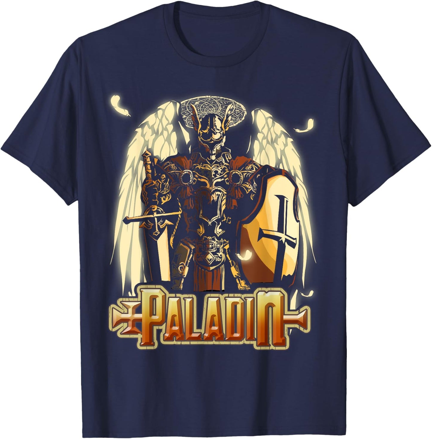 Paladin Fantasy D20 Roleplaying Tabletop RPG Gamer Graphic T-Shirt - T-Shirt | Navy