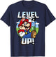 Super Mario Level Up Bowser Flag Portrait Graphic T-Shirt - T-Shirt | Navy