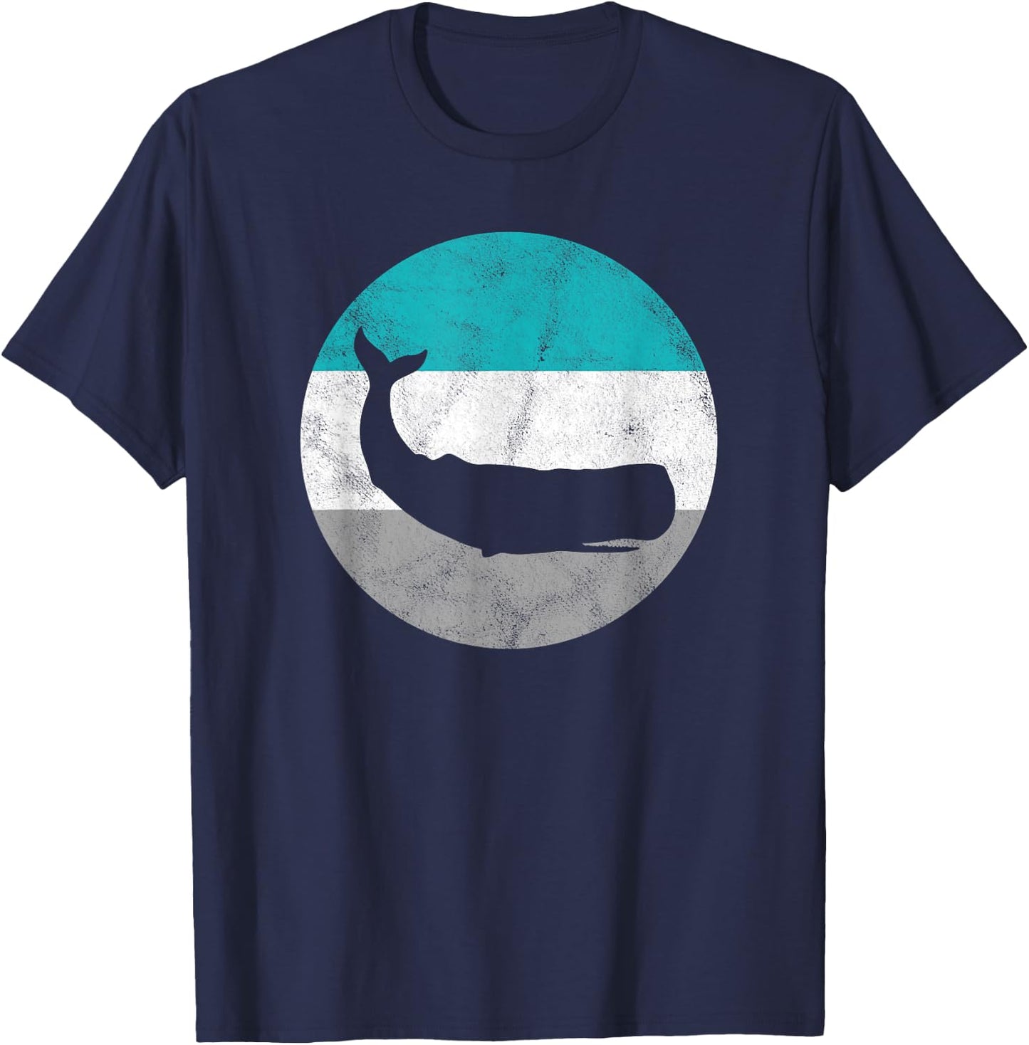 Sperm Whale Gift Shirt & Women | Retro Vintage T-Shirt - T-Shirt | Navy