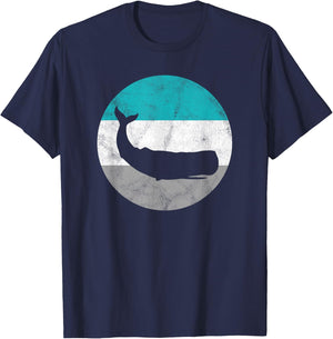 Sperm Whale Gift Shirt & Women | Retro Vintage T-Shirt - T-Shirt | Navy