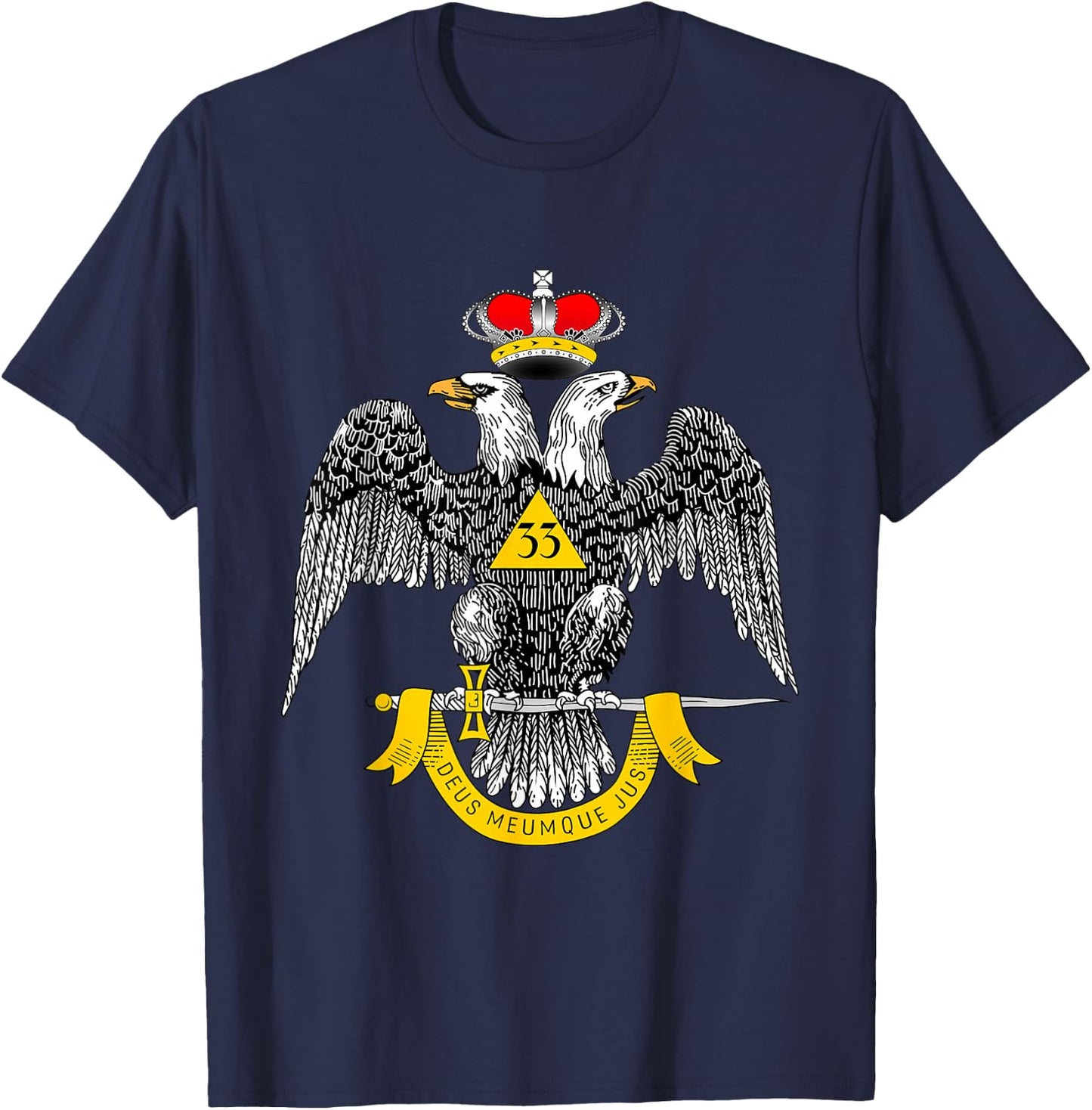 33rd Degree Mason T Shirt Masonic Scottish Rite Down T-Shirt - T-Shirt | Navy