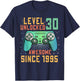 Level 30 Unlocked 30th Birthday 30 Year Old Man Gifts Gaming T-Shirt - T-Shirt | Navy