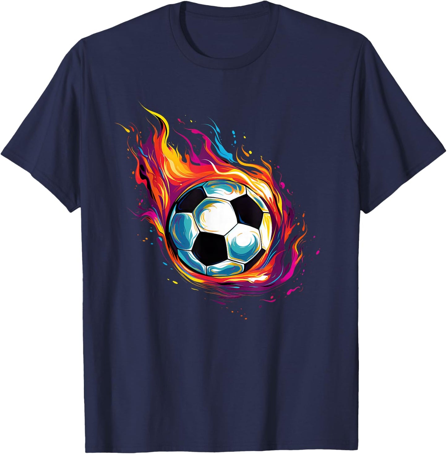 Colorful Soccer Ball T-Shirt - T-Shirt | Navy