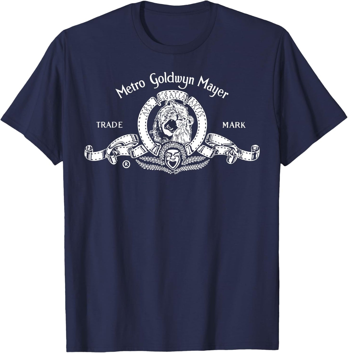 MGM Classic Lion White Logo T-Shirt - T-Shirt | Navy