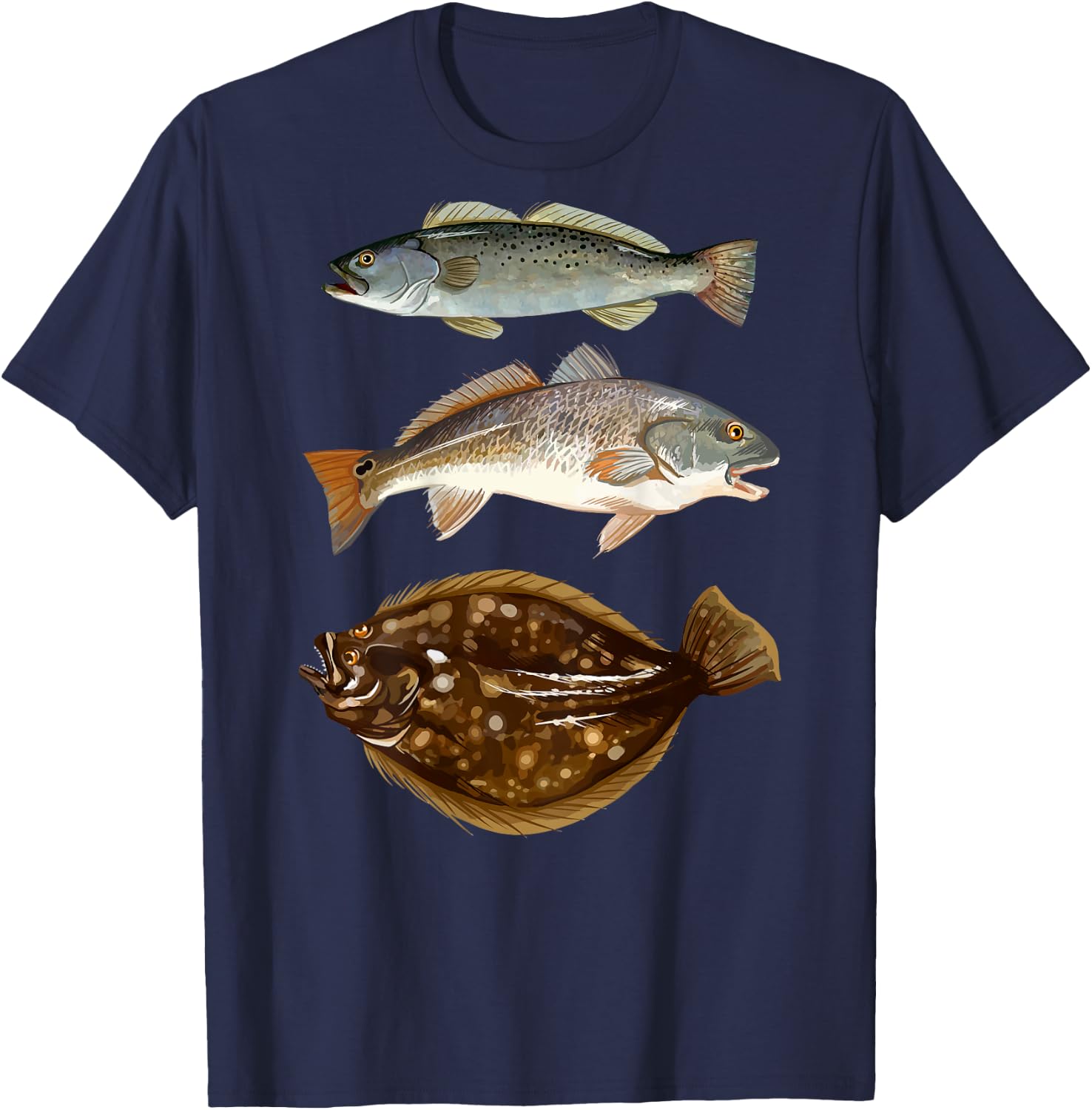 Texas Slam | Florida Slam | Carolina Slam Fishing T-Shirt - T-Shirt | Navy