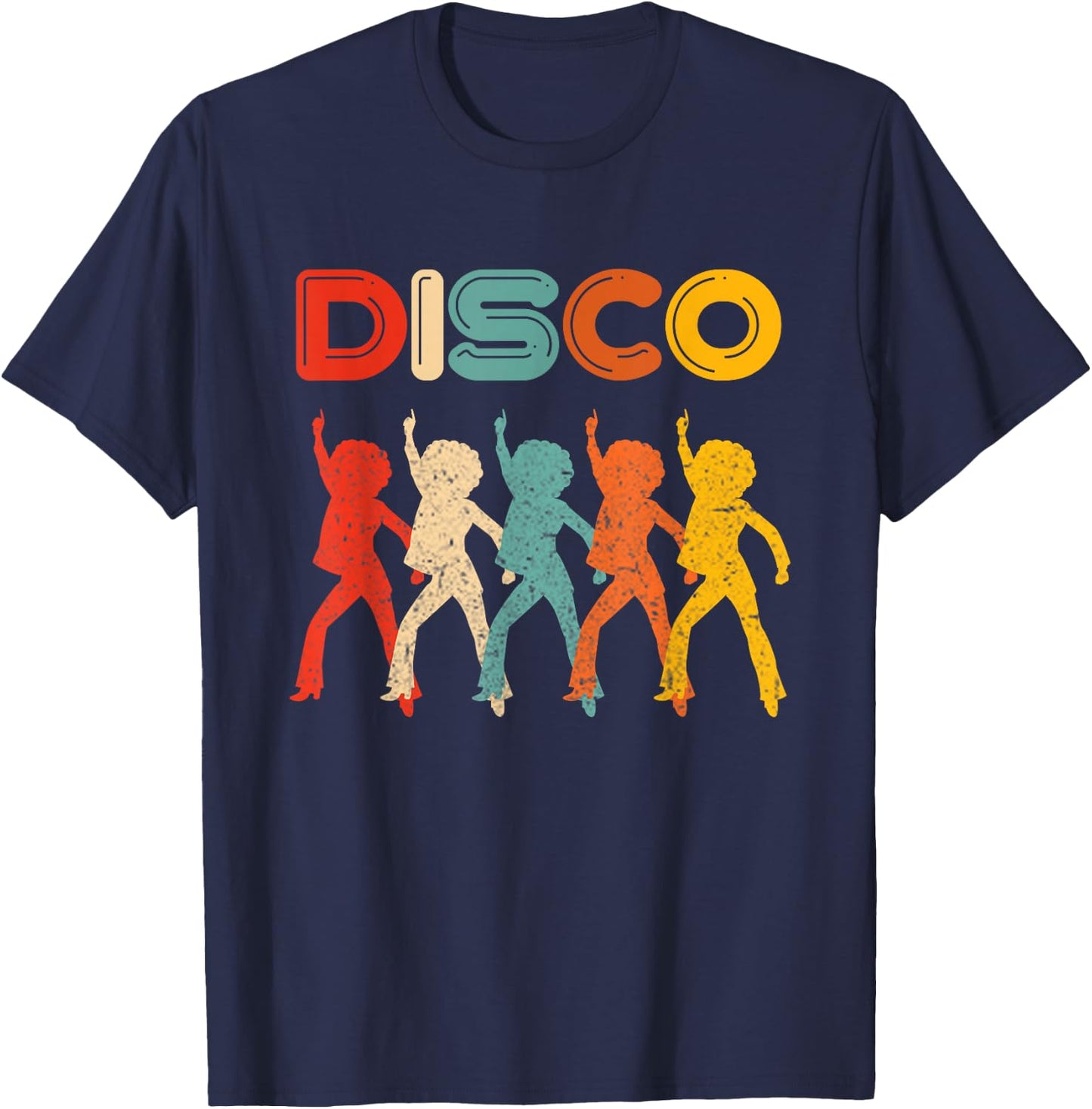 Disco 70s Disco Themed Vintage Retro Dancing T-Shirt - T-Shirt | Navy