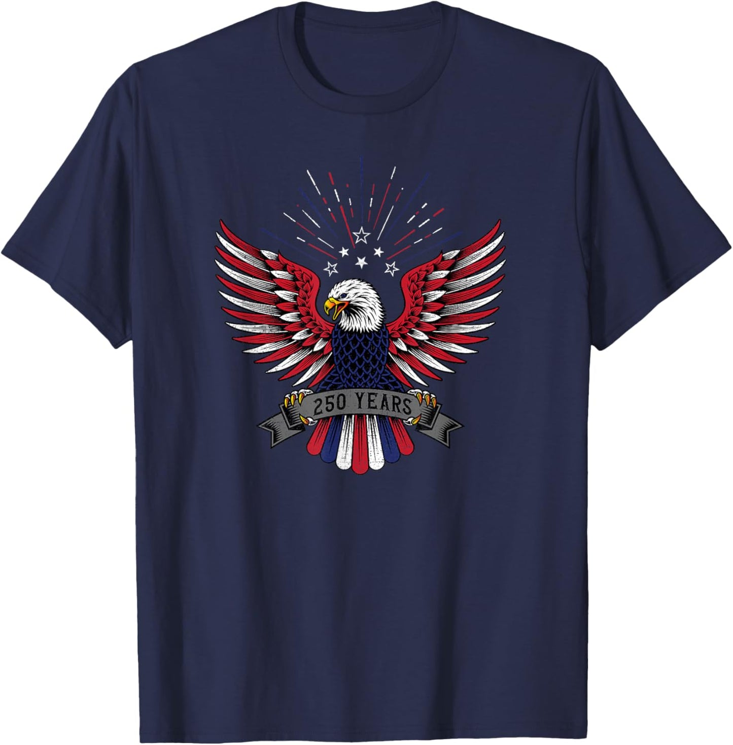 4th of July USA Patriotic Eagle 250 Years of America T-Shirt - T-Shirt | Navy