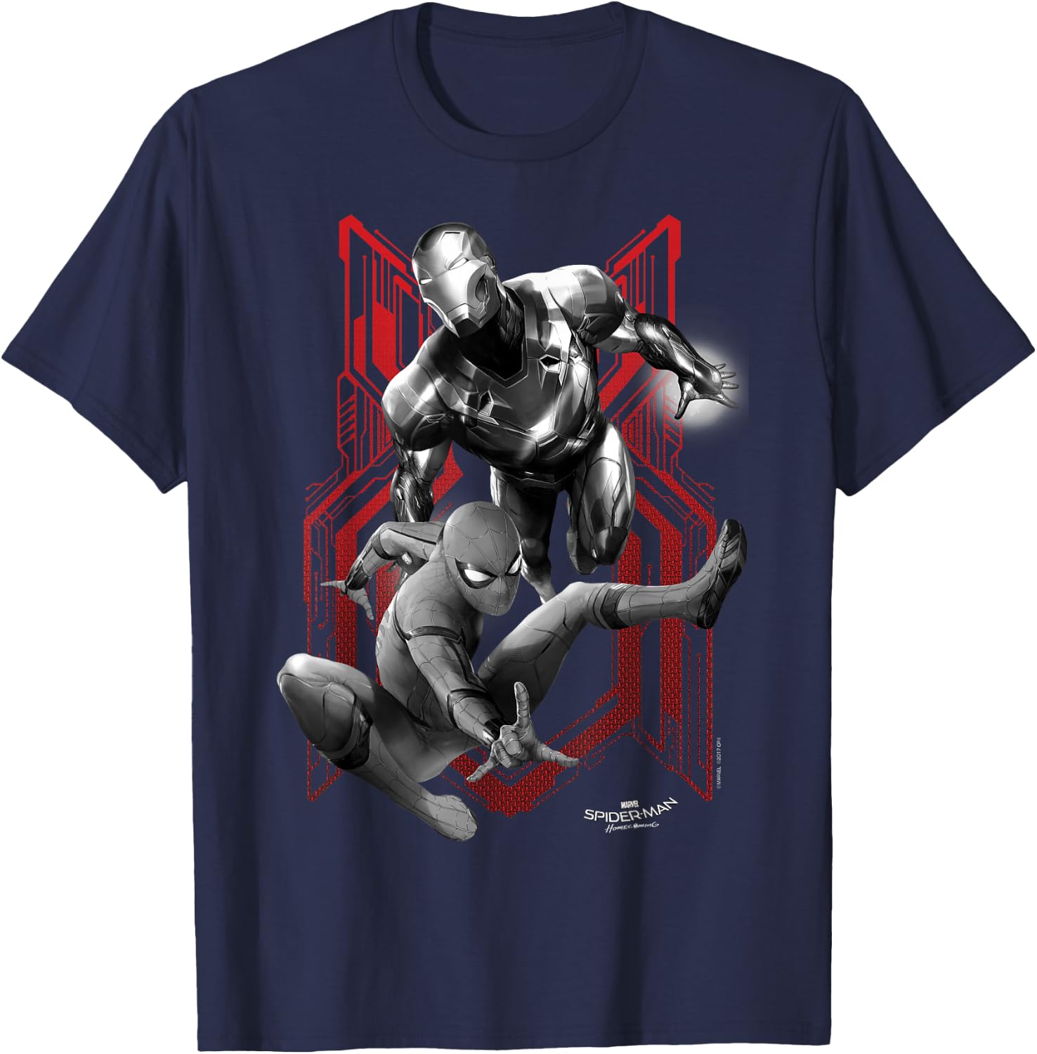 Marvel Spider-Man Homecoming Ironman Flying Swinging T-Shirt - T-Shirt | Navy