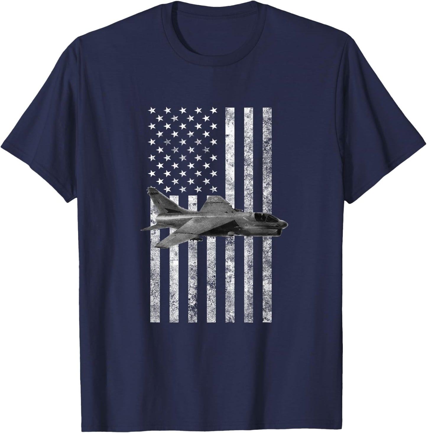 A-7 Corsair II USA American Flag - Military T-Shirt - T-Shirt | Navy
