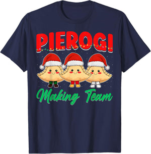 Pierogi Making Team - Polish Food Pierogi Crew Christmas T-Shirt - T-Shirt | Navy