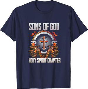 Christian biker : Son's Of God Holy Spirit chapter T-Shirt - T-Shirt | Navy