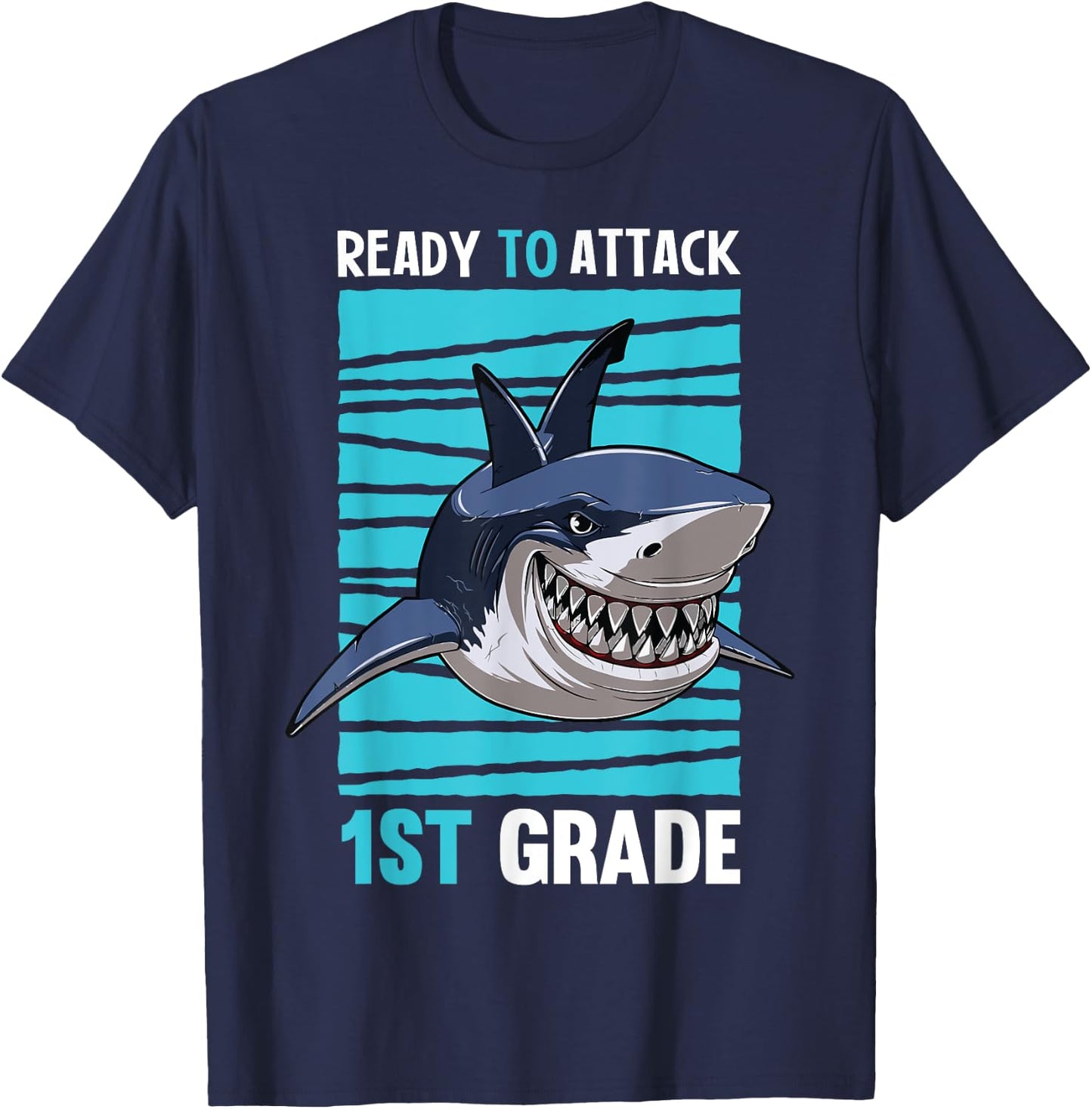 Kids Ready To Attack 1st Grade First Day of School T-Shirt - T-Shirt | Navy
