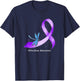 Hippie Dragonfly Purple Ribbon Overdose Awareness T-Shirt - T-Shirt | Navy