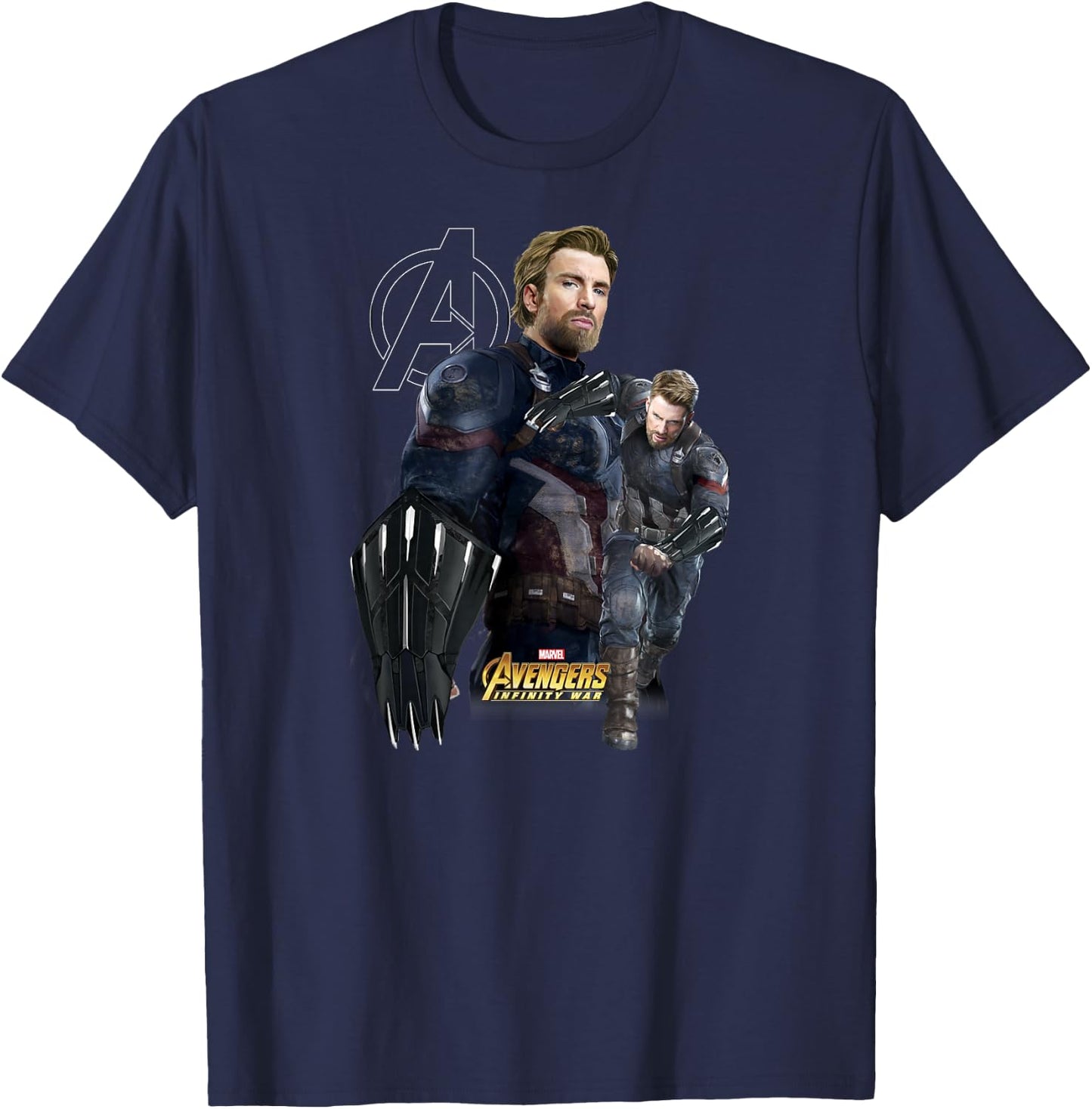 Marvel Infinity War Captain America Fierce Shield T-Shirt - T-Shirt | Navy