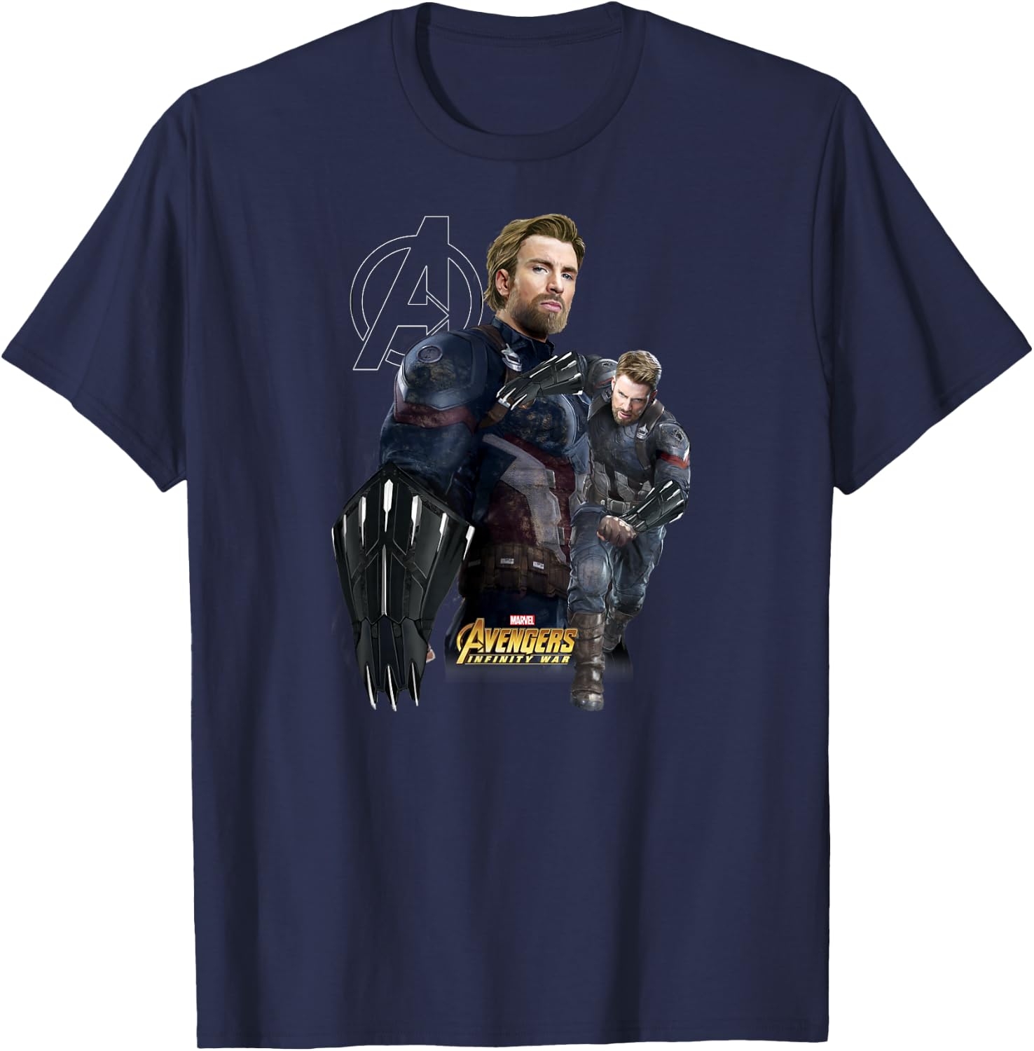Marvel Infinity War Captain America Fierce Shield T-Shirt - T-Shirt | Navy