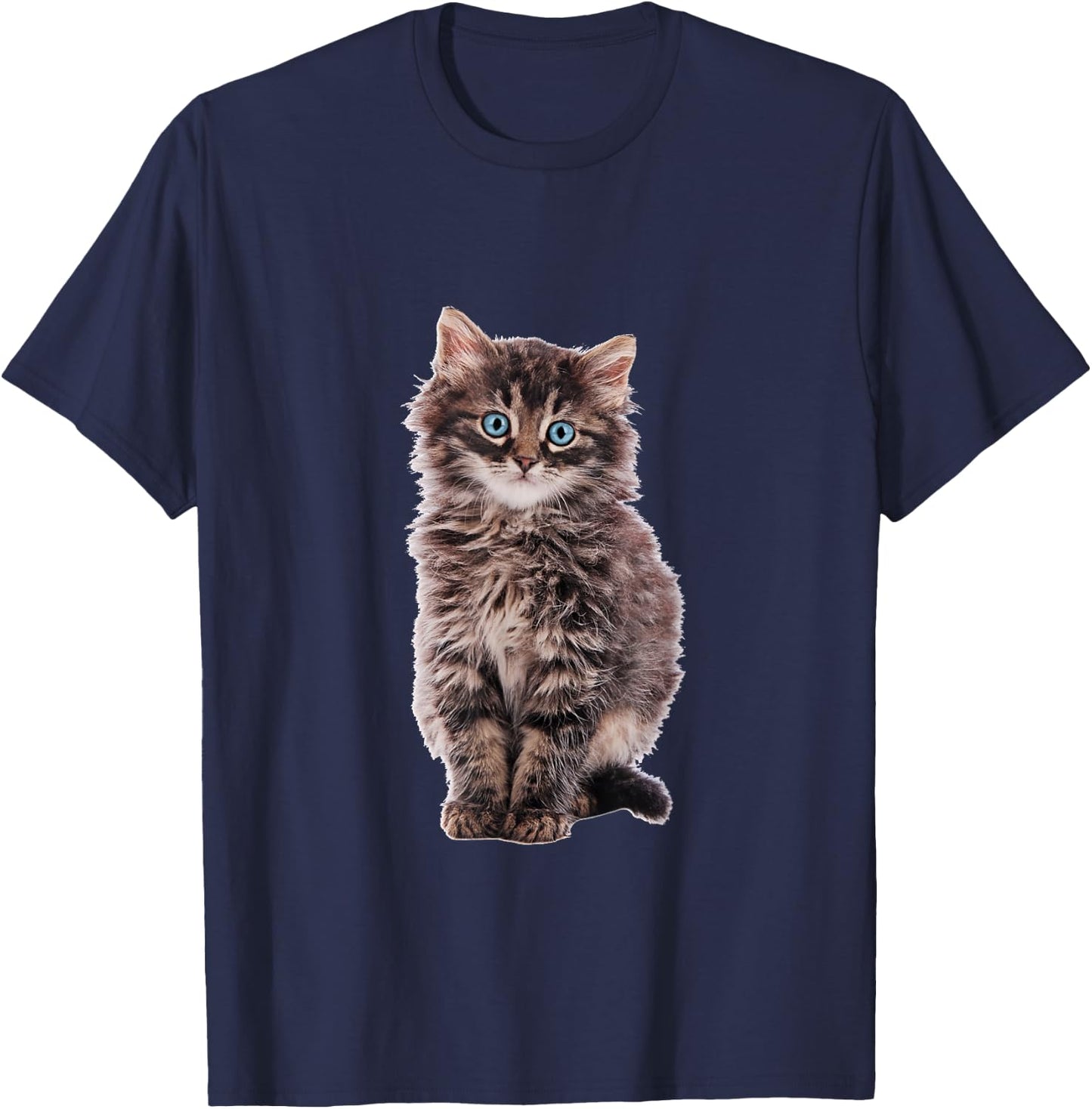 Adorable fluffy Maine Coon brown tabby kitten T-Shirt - T-Shirt | Navy