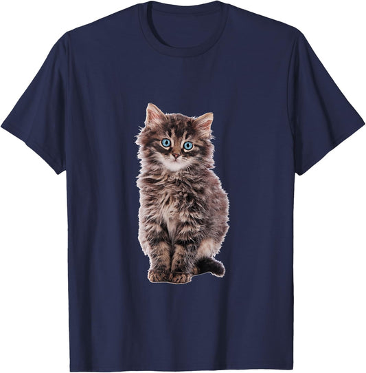 Adorable fluffy Maine Coon brown tabby kitten T-Shirt - T-Shirt | Navy