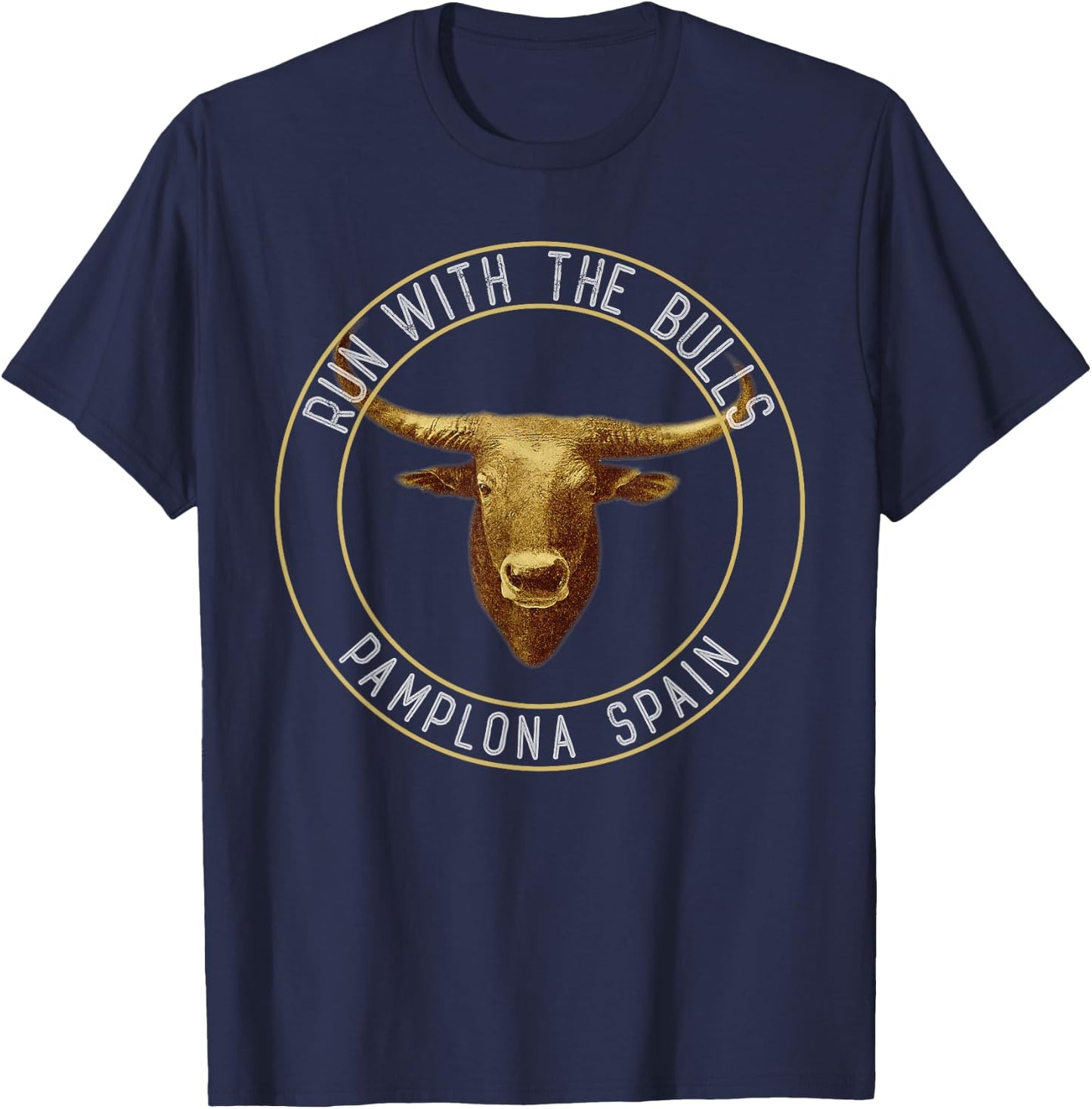 Run With The Bulls Pamplona T Shirt Spain Adventurers T-Shirt - T-Shirt | Navy