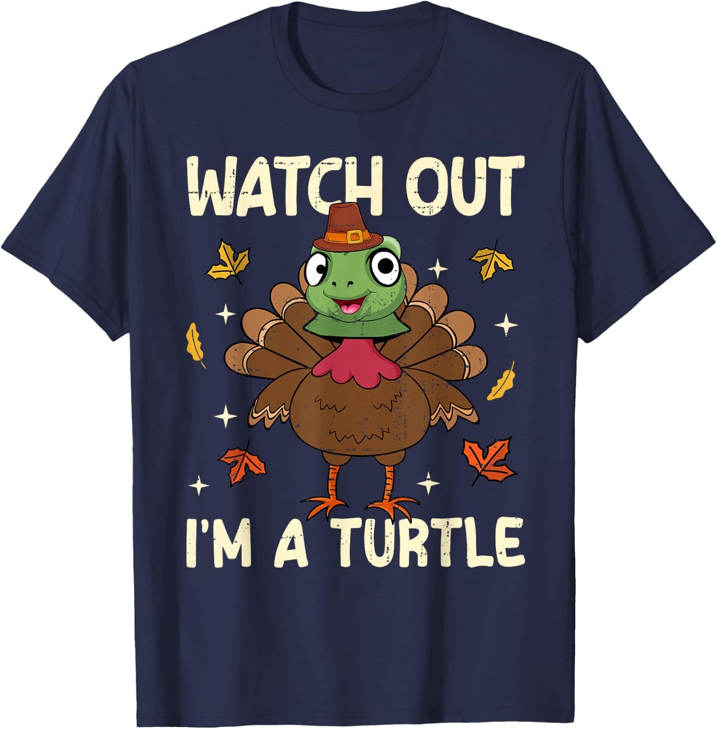 Thanksgiving Fake Turtle Thanksgiving Turkey Turtle Funny T-Shirt - T-Shirt | Navy
