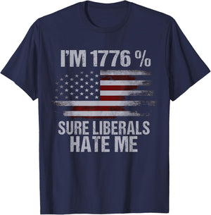 Anti Liberal T Shirts - Liberals Hate Me Patriotic Gifts Men T-Shirt - T-Shirt | Navy